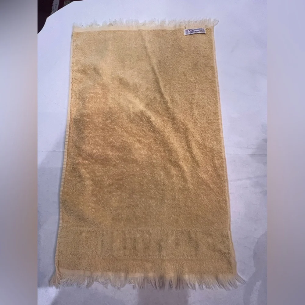 Vintage 60s/ 70s style embroidered yellow hand towel. GUC! Super retro!